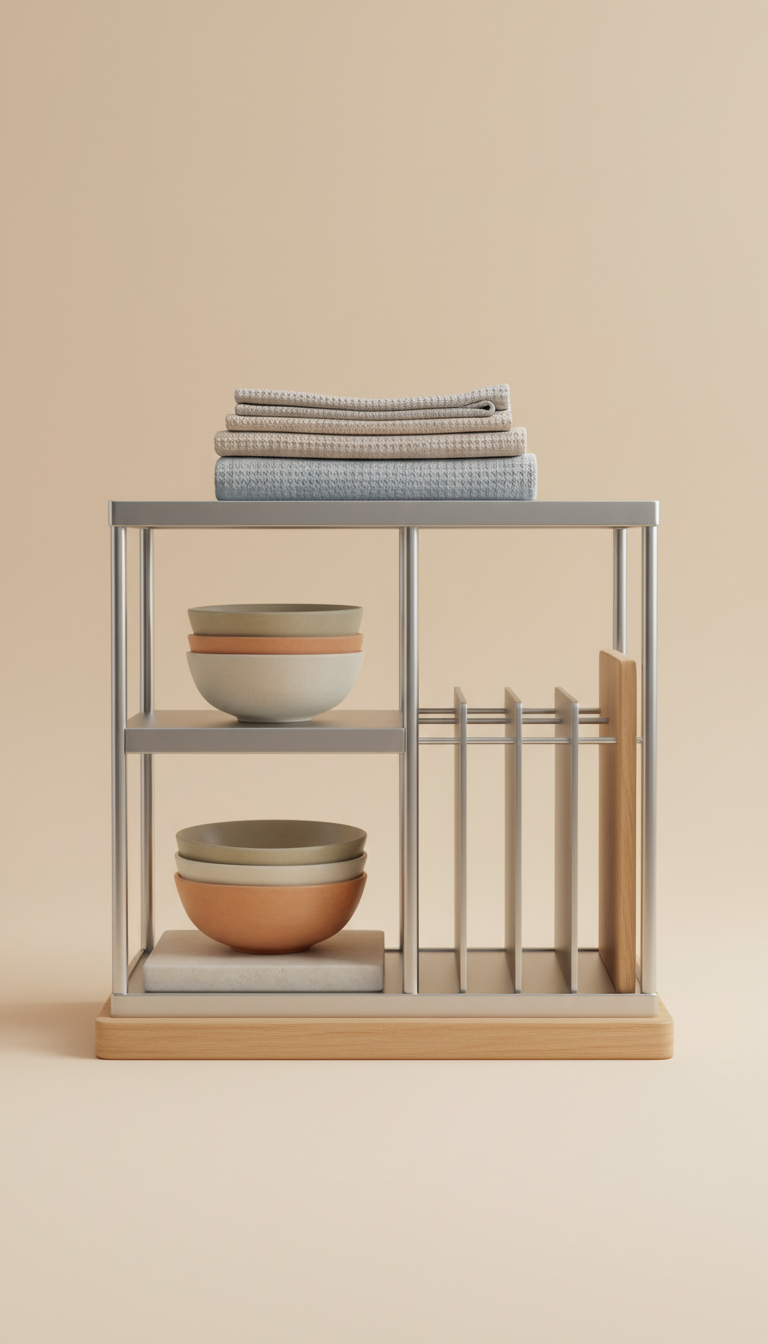 Organizador de cocina en acero inoxidable