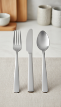 Set de utensilios en acero cepillado