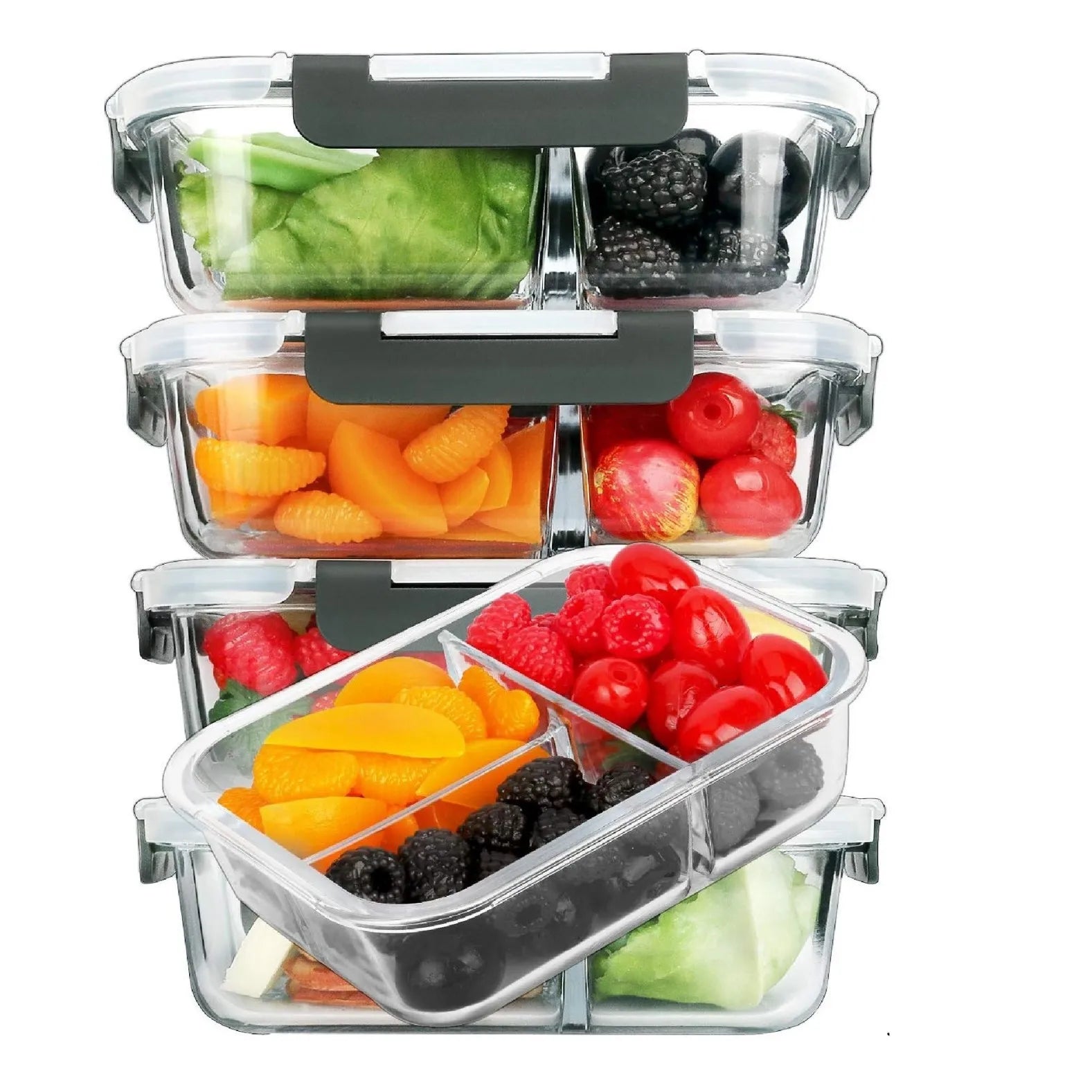 Rectangle Glass Lunch Box Container Set with Lid OEM/ODM for Food Storage Preservation  Lunch Box with Lids