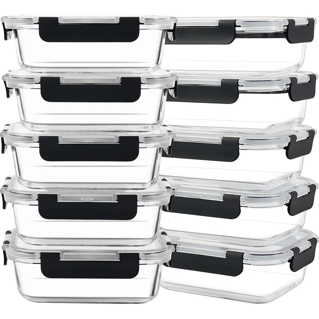 Rectangle Glass Lunch Box Container Set with Lid OEM/ODM for Food Storage Preservation  Lunch Box with Lids