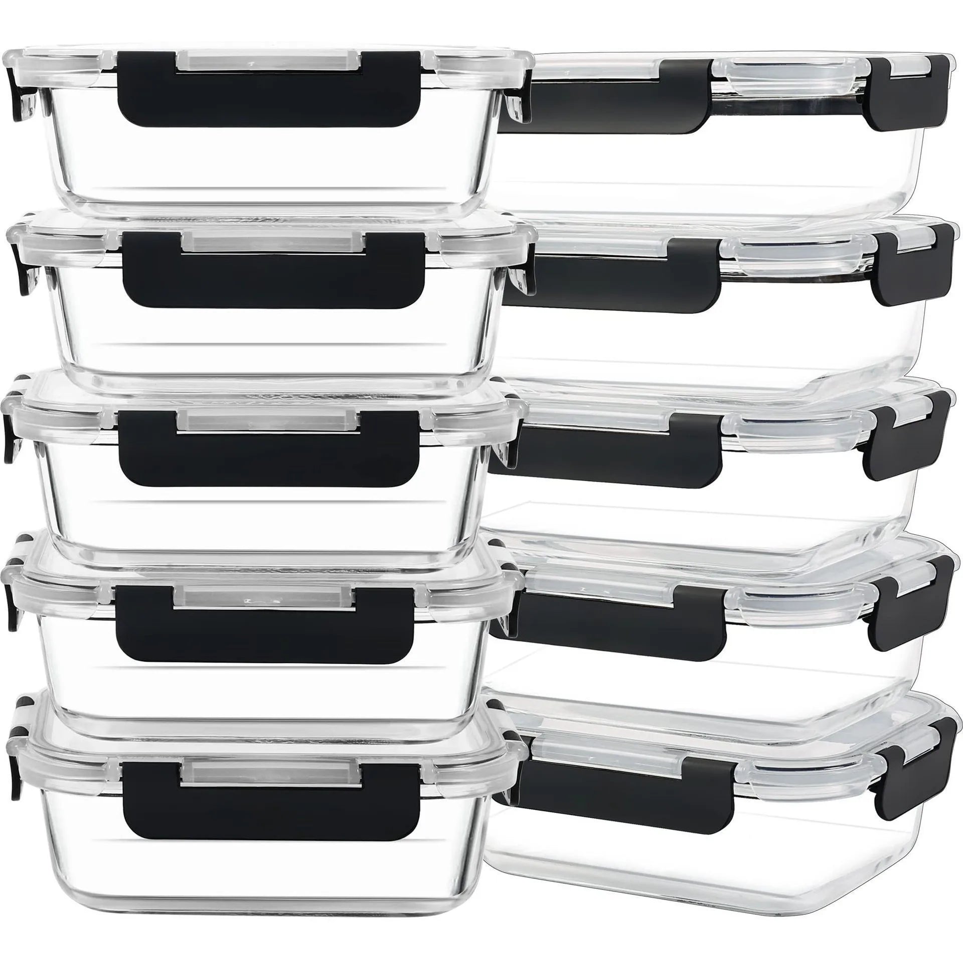 Rectangle Glass Lunch Box Container Set with Lid OEM/ODM for Food Storage Preservation  Lunch Box with Lids