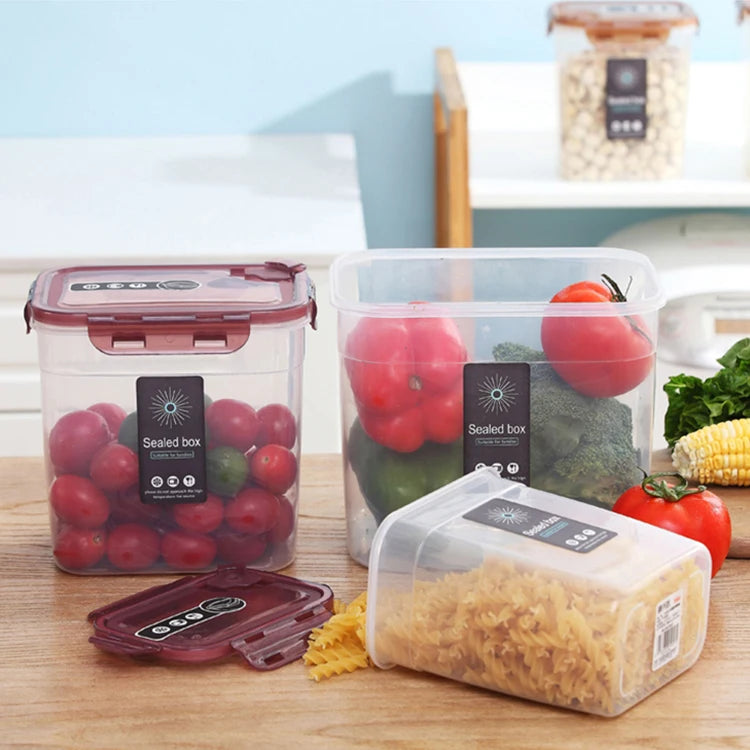 Kitchen Pantry Large Clear Airtight Microwavable PP Plastic Storage Box Lock Heat Resistant for Giveaways Cereals Nuts Flour