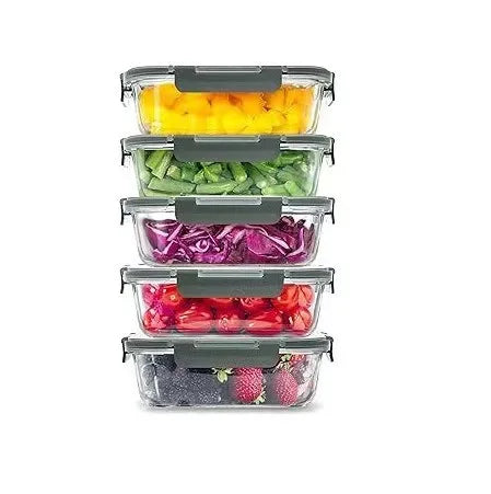Rectangle Glass Lunch Box Container Set with Lid OEM/ODM for Food Storage Preservation  Lunch Box with Lids