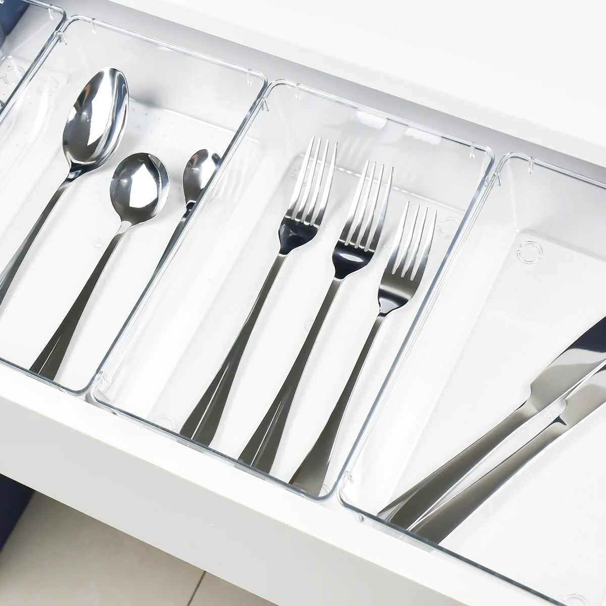 6pcs clear Drawer Organizer for Kitchen/bathroom/office/jewelry Under Desk Drawer Organizer Set clear Make up Storage Box
