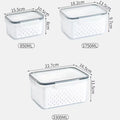 Fridge Organizer Bins Leakproof Plastic Transparent Kitchen Food Pantry Storage Containers With Lids and Removable Colanders