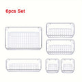 6pcs clear Drawer Organizer for Kitchen/bathroom/office/jewelry Under Desk Drawer Organizer Set clear Make up Storage Box