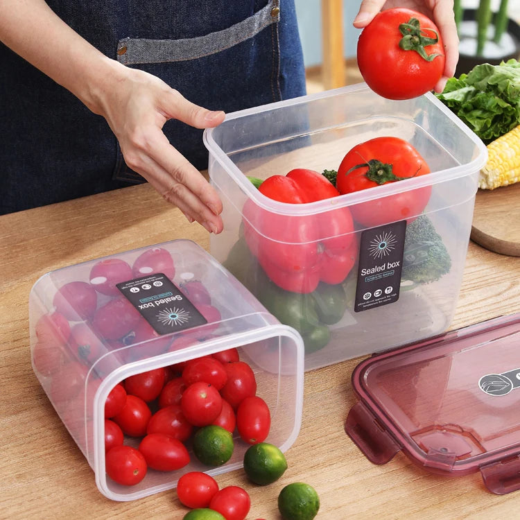 Kitchen Pantry Large Clear Airtight Microwavable PP Plastic Storage Box Lock Heat Resistant for Giveaways Cereals Nuts Flour