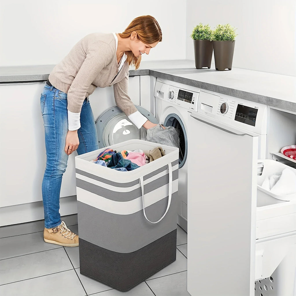 Laundry Basket Durable Oxford 75L Large Capacity Dirty Clothes Hamper Household Organizer Basket With Handles For Dorm Hotel New
