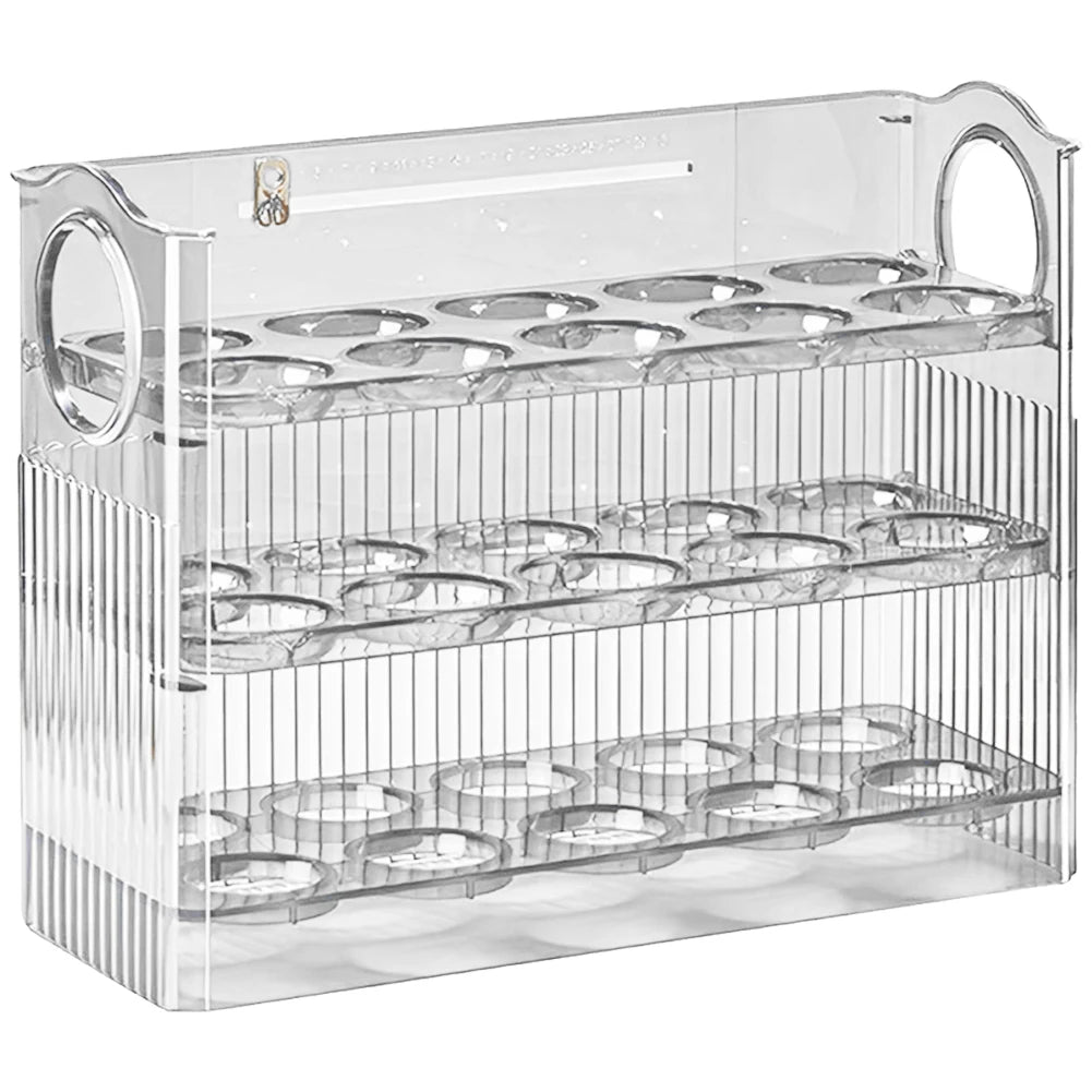 30 Grids Egg Storage Box Chicken Egg Storage Container with Handle Egg Tray Organizer Household Egg Holder for Refrigerator