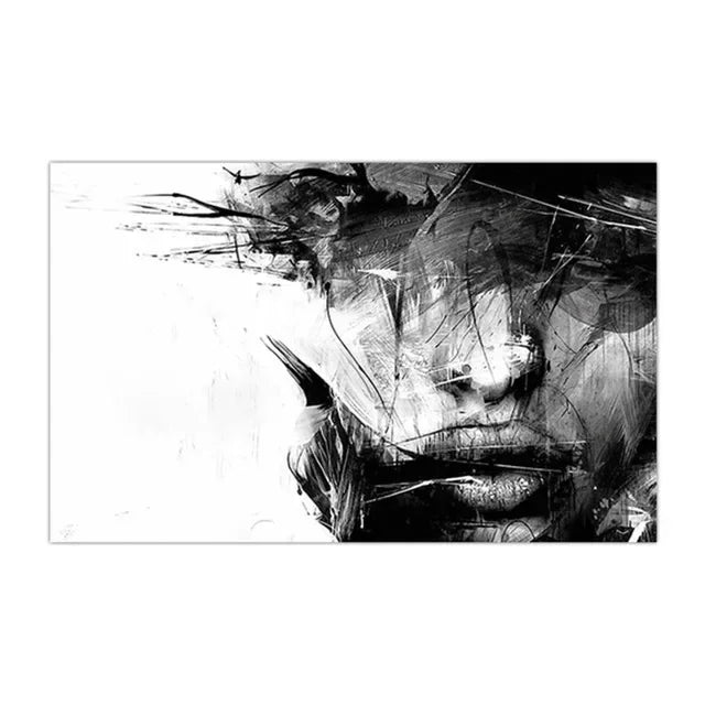 Arte de pared minimalista moderno en blanco y negro Mujeres abstractas Cuadros HD Impresión de póster en lienzo Hogar Dormitorio Decoración de la sala de estar