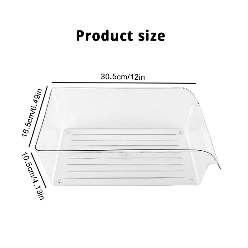 Large-Capacity Transparent Refrigerator Storage Box, Space-Saving Kitchen Food Cabinet Organizer, Easy-Pull Out Design