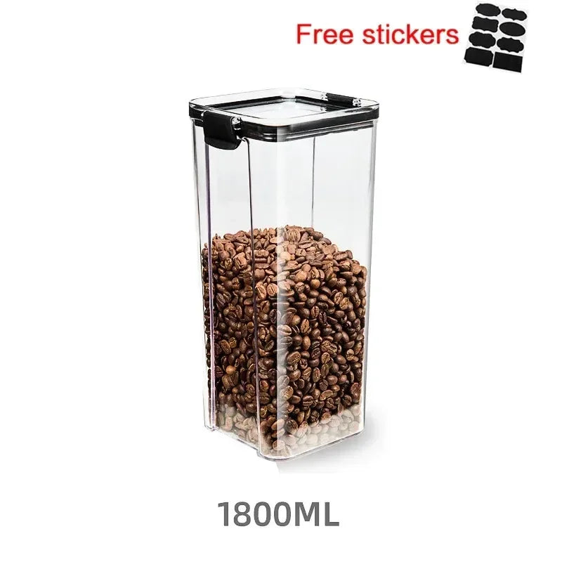 Sealed Plastic Food Storage Box, Drying Jar with Lid, Refrigerator Container, Candy, Household Goods, Kitchen Organizer