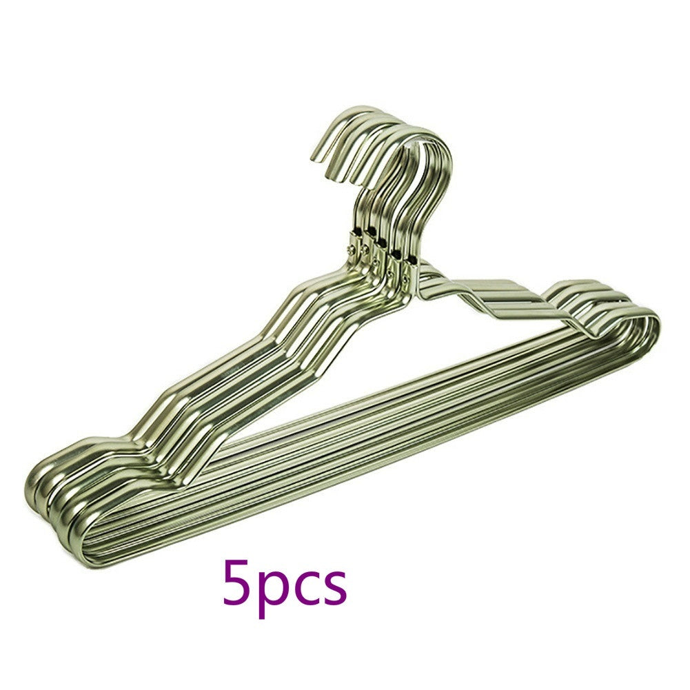 5 Pcs/set Suit Clothes Rack Aluminum Alloy Clothes Adult Rack Slip-seamless Metal Clothes Hanger Closet Organizer Home Supplies