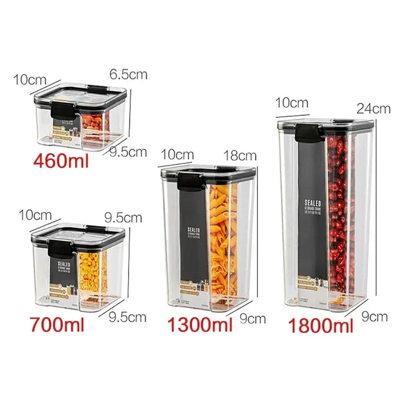 Sealed Plastic Food Storage Box, Drying Jar with Lid, Refrigerator Container, Candy, Household Goods, Kitchen Organizer