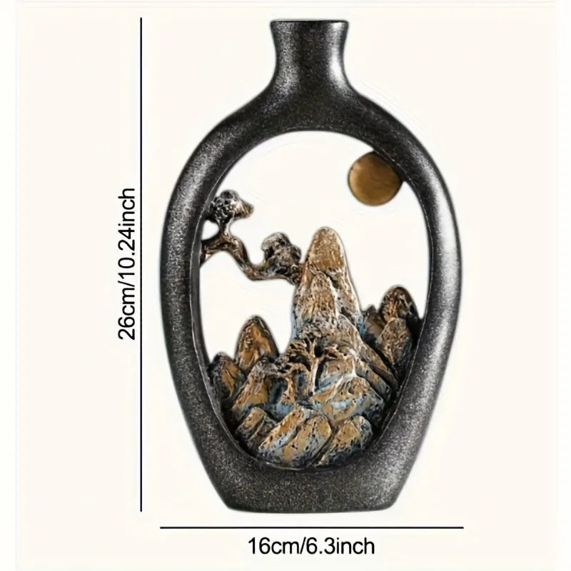 1PC Landscape Retro Decoration - Modern Desktop Vase Display - Suitable for Living Room and Office Vase Decoration