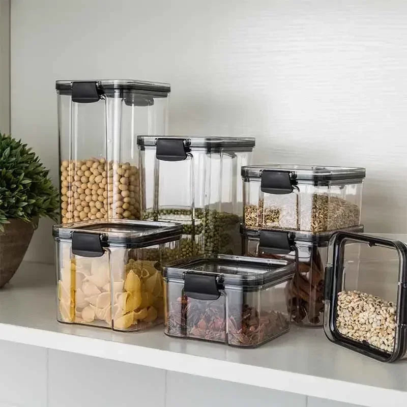 Sealed Plastic Food Storage Box, Drying Jar with Lid, Refrigerator Container, Candy, Household Goods, Kitchen Organizer