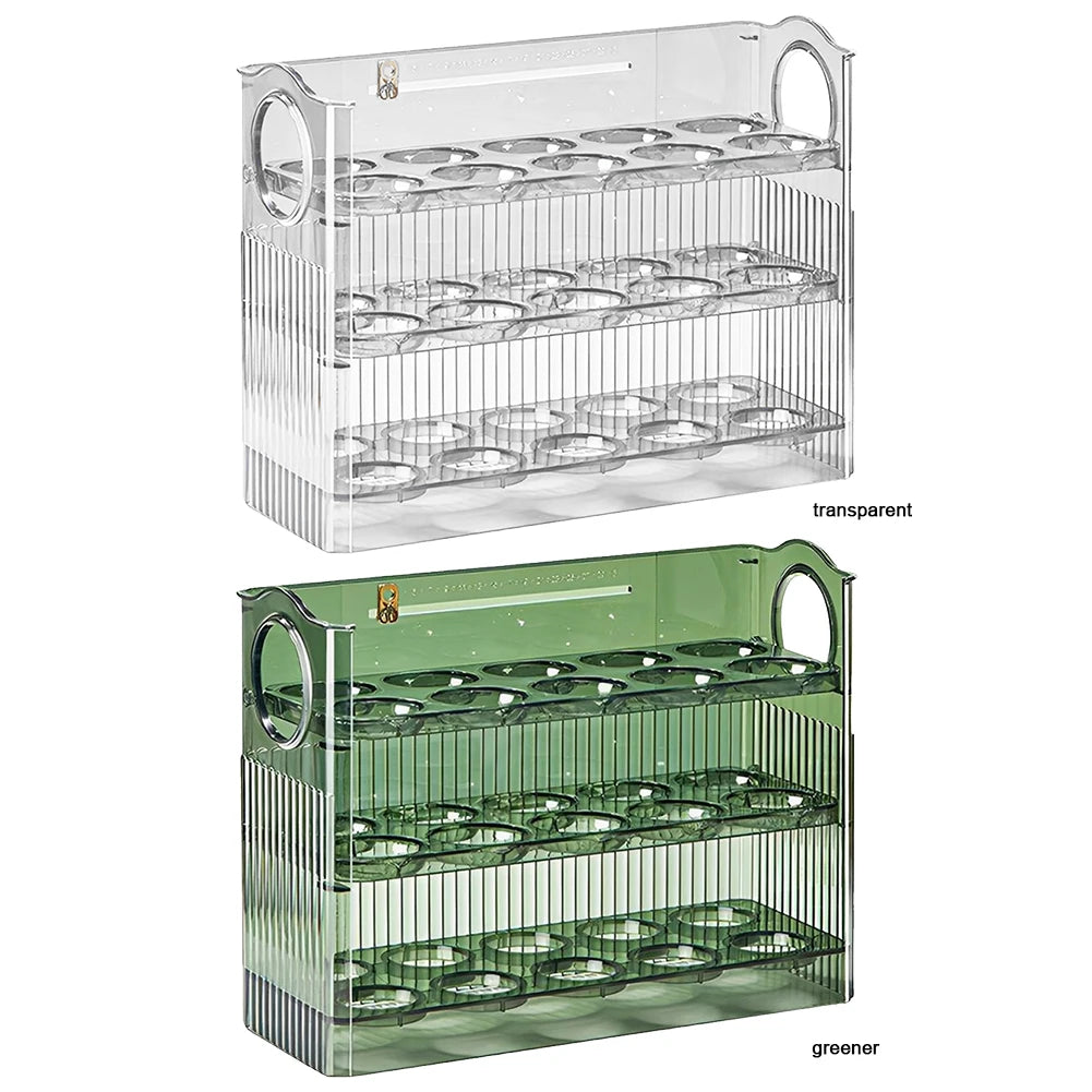 30 Grids Egg Storage Box Chicken Egg Storage Container with Handle Egg Tray Organizer Household Egg Holder for Refrigerator