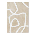 Cuadro en lienzo AZNM de estilo minimalista con arte abstracto de líneas onduladas en beige; estética moderna y neutra; pintura sin marco para sala de estar o dormitorio.
