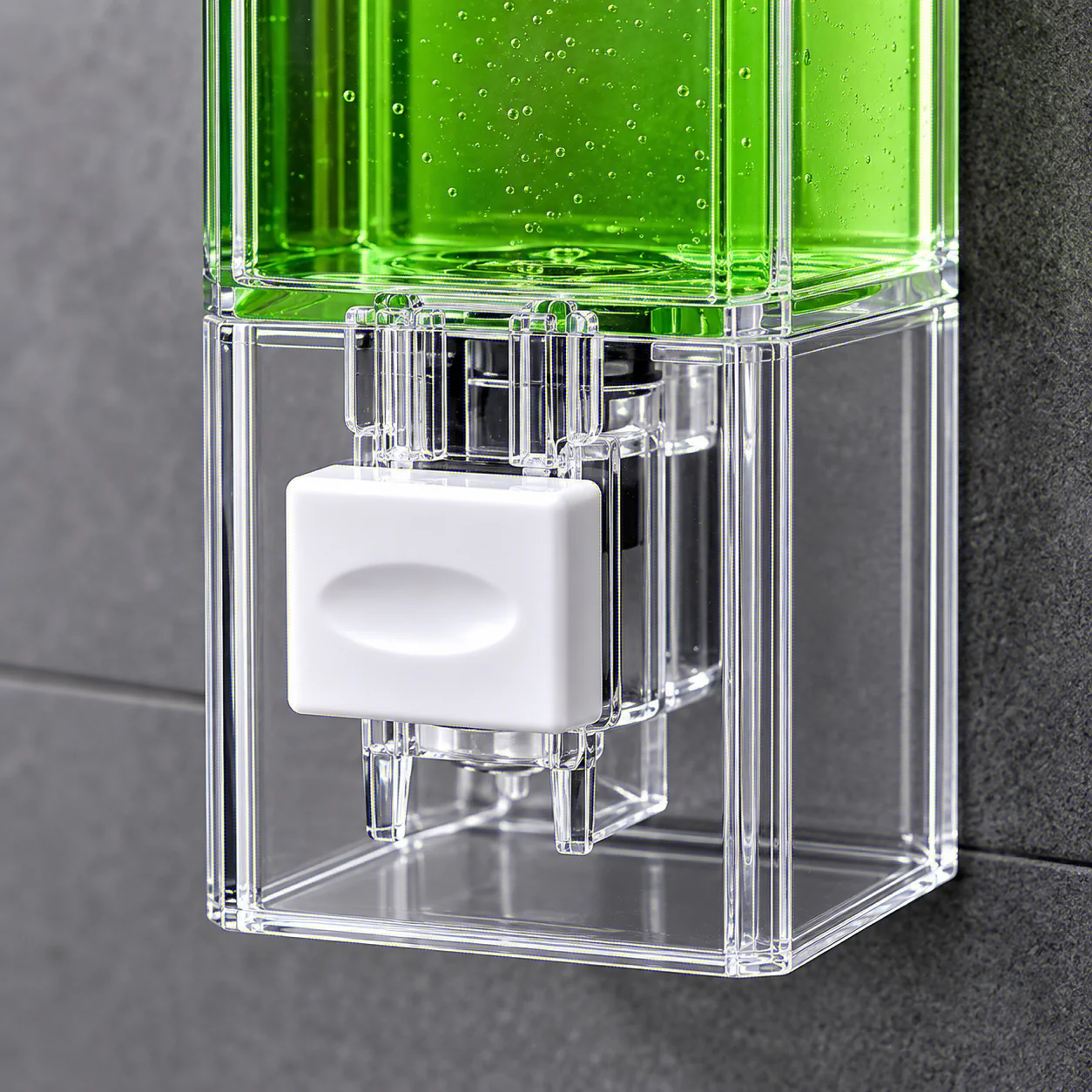 Wall Mounted Transparent Perforated Manual Press Soap Dispenser Traceless Disinfectant Bottle for Bathroom
