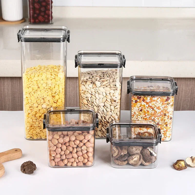 Sealed Plastic Food Storage Box, Drying Jar with Lid, Refrigerator Container, Candy, Household Goods, Kitchen Organizer