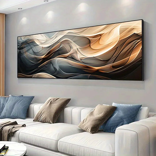 1pc Frameless Modern Abstract Wave Art Canvas Poster, Cuadros No Frame, for Bedroom and Living Room Decoration Wall Art