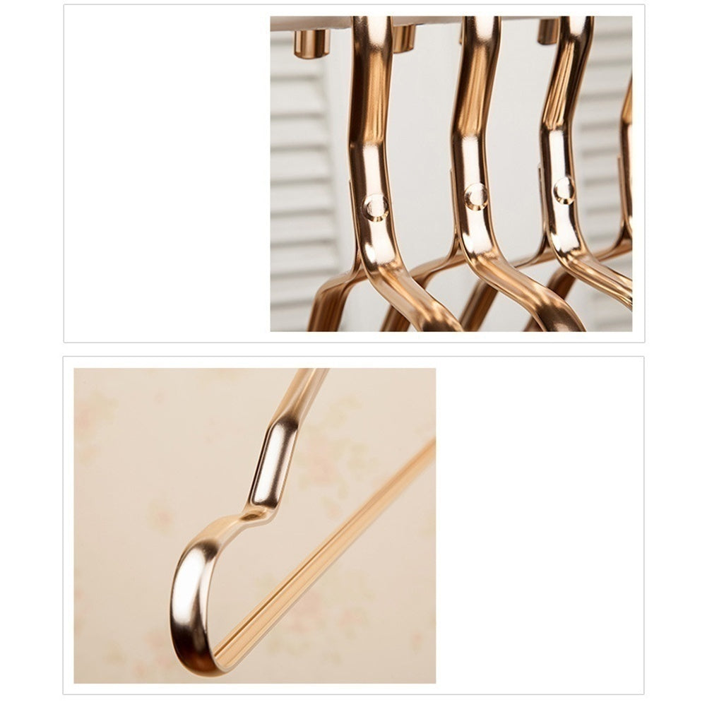 5 Pcs/set Suit Clothes Rack Aluminum Alloy Clothes Adult Rack Slip-seamless Metal Clothes Hanger Closet Organizer Home Supplies