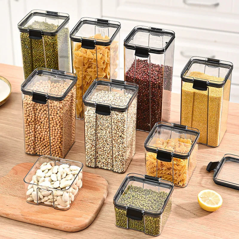 Sealed Plastic Food Storage Box, Drying Jar with Lid, Refrigerator Container, Candy, Household Goods, Kitchen Organizer