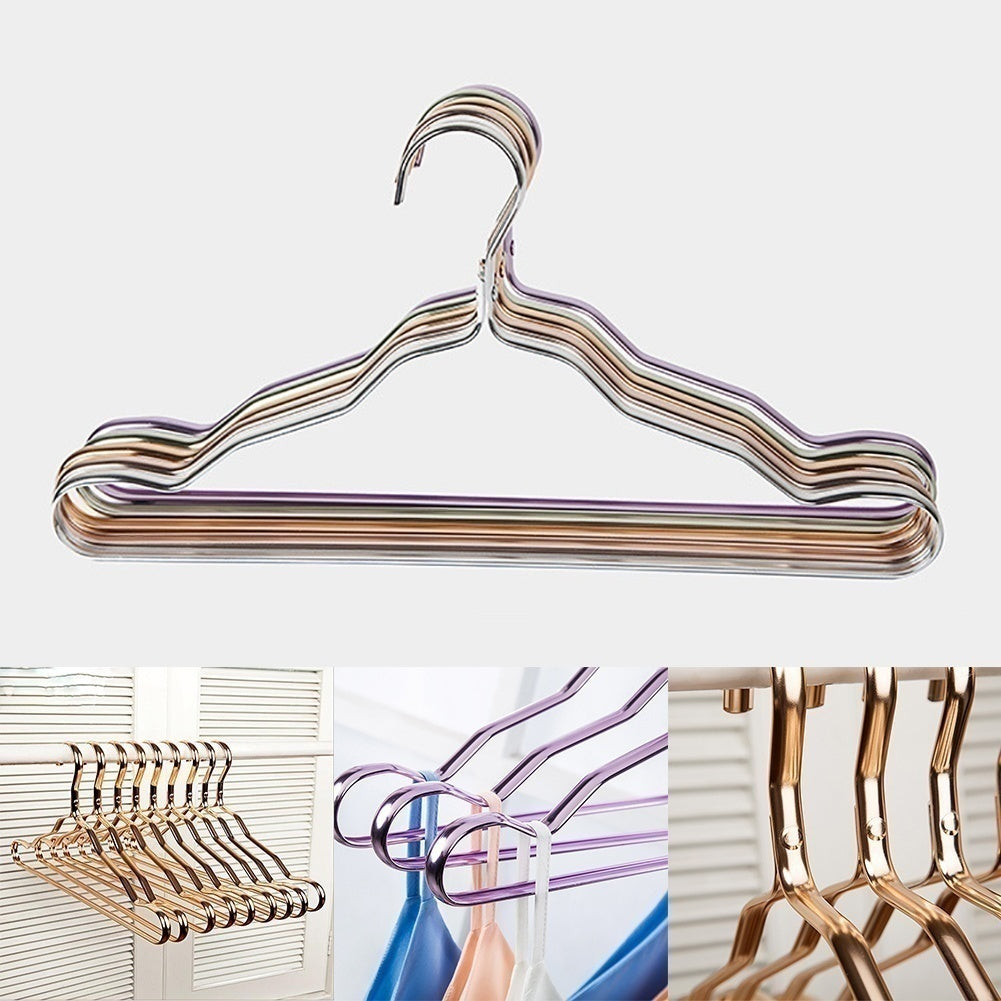 5 Pcs/set Suit Clothes Rack Aluminum Alloy Clothes Adult Rack Slip-seamless Metal Clothes Hanger Closet Organizer Home Supplies