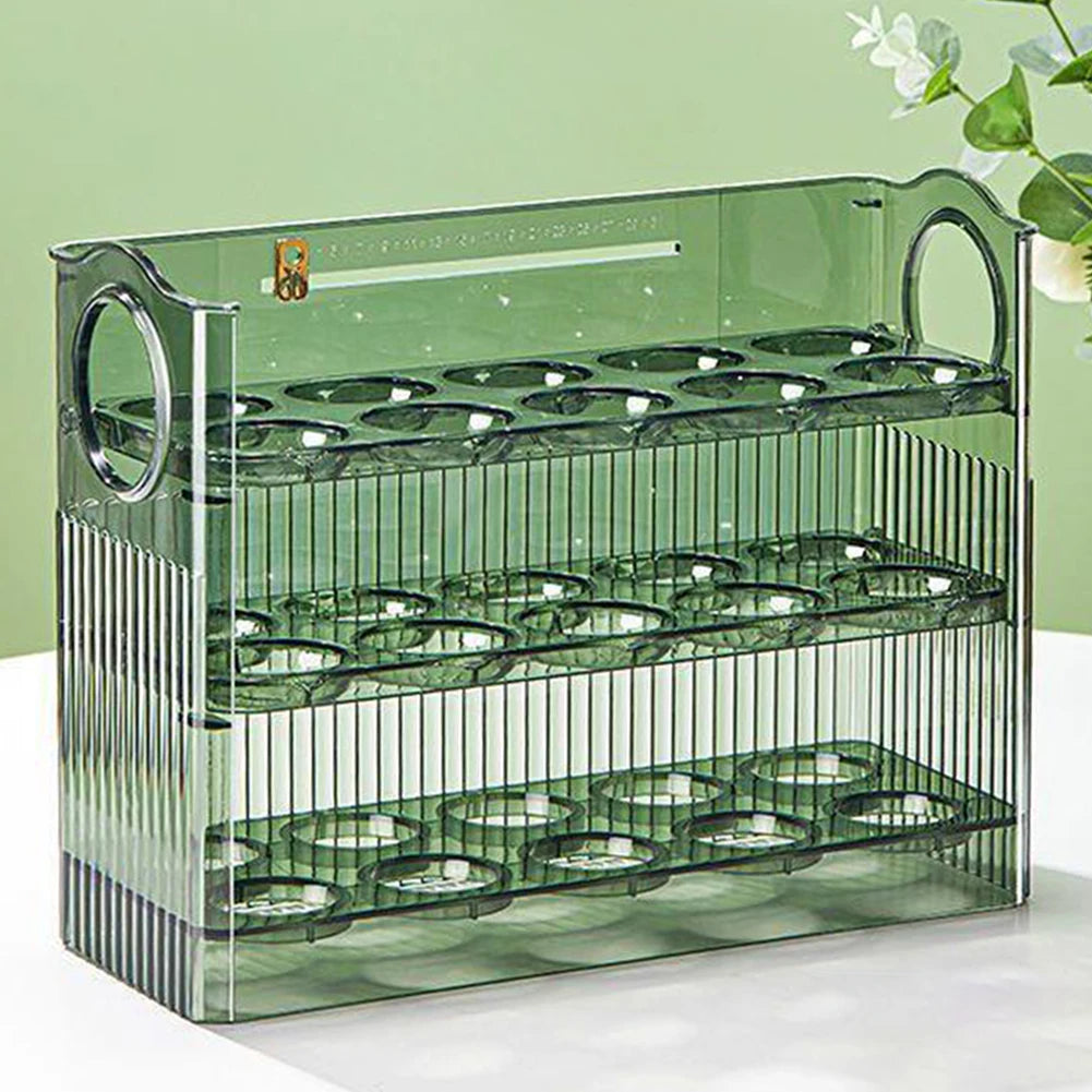 30 Grids Egg Storage Box Chicken Egg Storage Container with Handle Egg Tray Organizer Household Egg Holder for Refrigerator