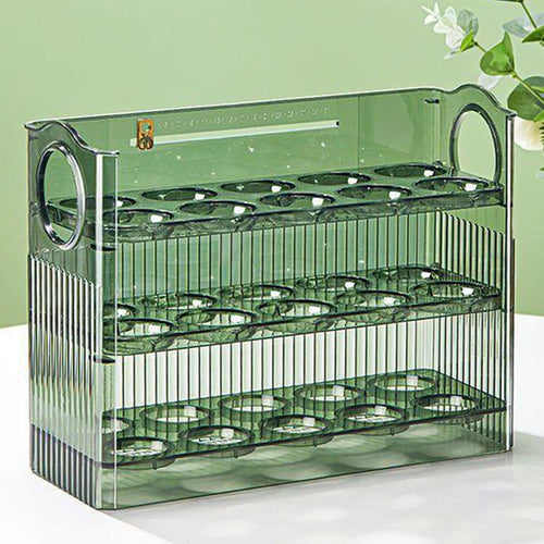 30 Grids Egg Storage Box Chicken Egg Storage Container with Handle Egg Tray Organizer Household Egg Holder for Refrigerator