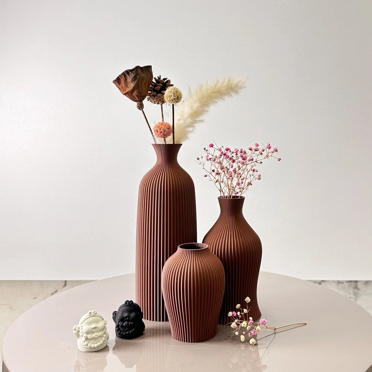 3-Piece Set of Artistic Decorative Vases, Elegant Vase Decoration, Dry Vase Ornaments for Home Decoration Ornaments, Office Vase Ornaments, Holiday Gifts