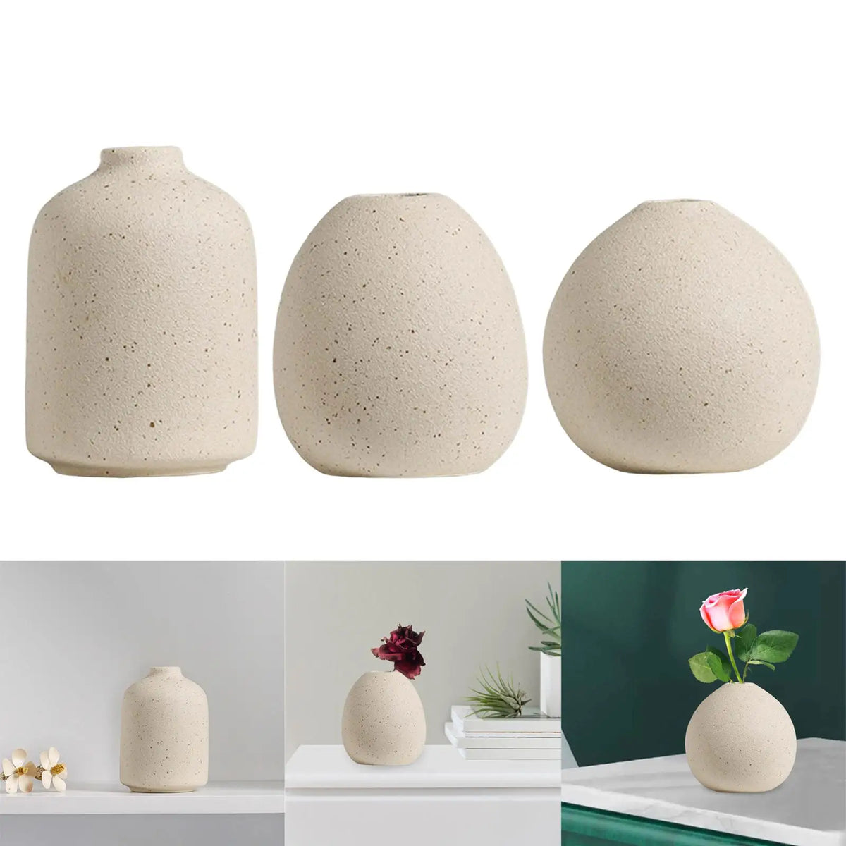 Modern Flower Vases Floral Arrangements Decorative Vases Boho Ceramic Vase for Entryway Dinner Living Room Kitchen Decoration